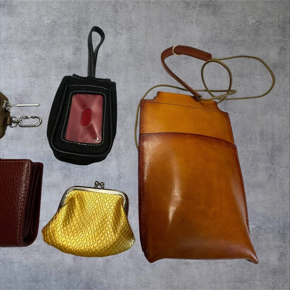 Wallet Pouch Lot of 7‎ Womens Multicolor Excellent Leather/Faux Leather Set